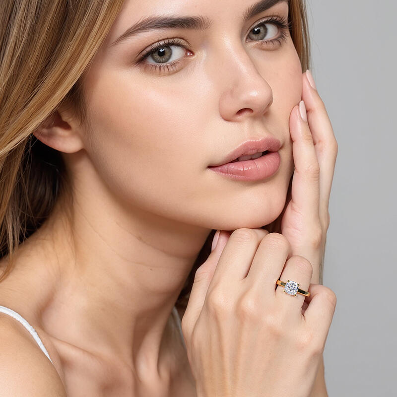 "Liebesgeschichte" 2ct Kissenschliff Solitär-Verlobungsring