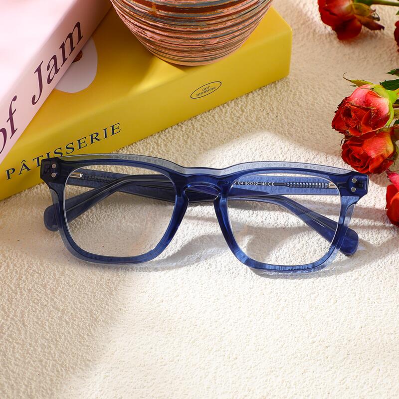 Nahum Quadratische Blaue Brille