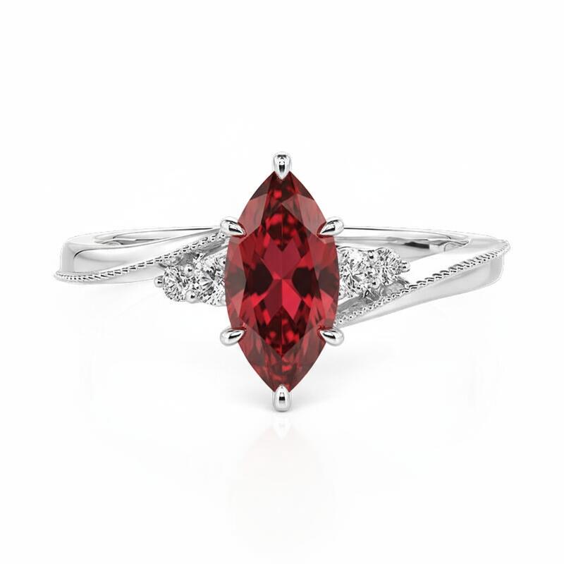 Jeulia Custom Marquise Cut Engagement Ring With Birthstone