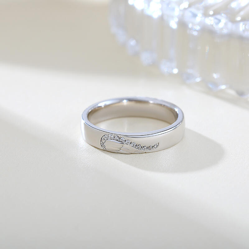 Jeulia Angel Wing Creative Engraved Sterling Silver Women's Band