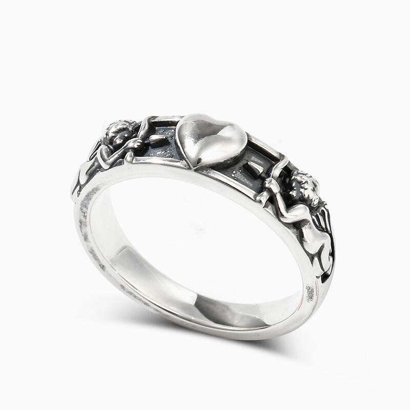Jeulia "Cupid's Arrow" Heart Sterling Silver Ring