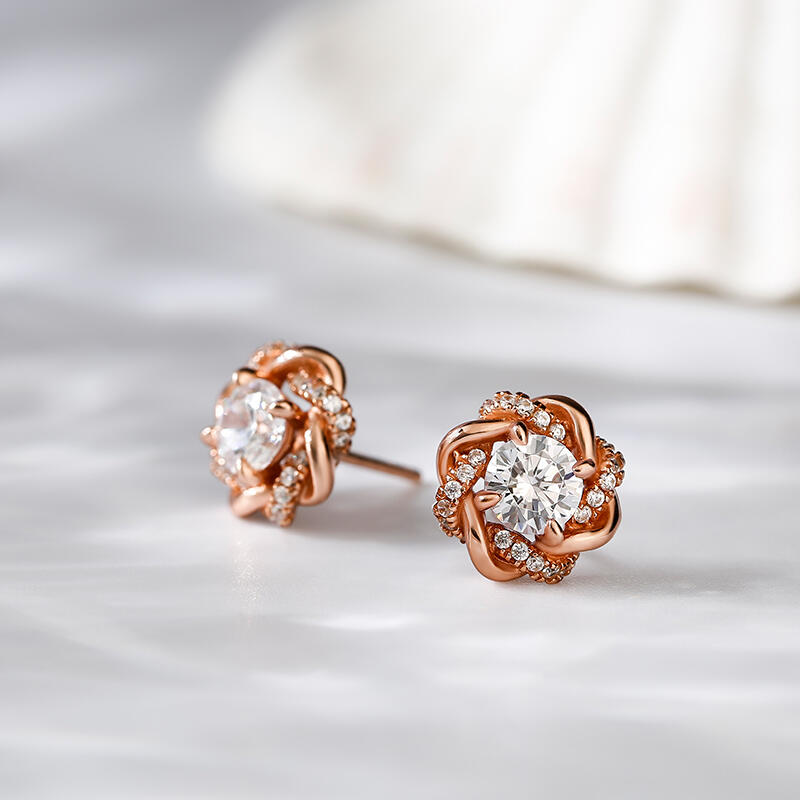 Jeulia Knot of Love 結び目 ノット シルバー スタッド ピアス