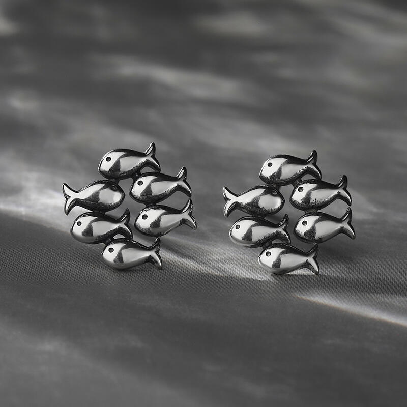 Jeulia "School of Fish" Sterling Silver Earrings