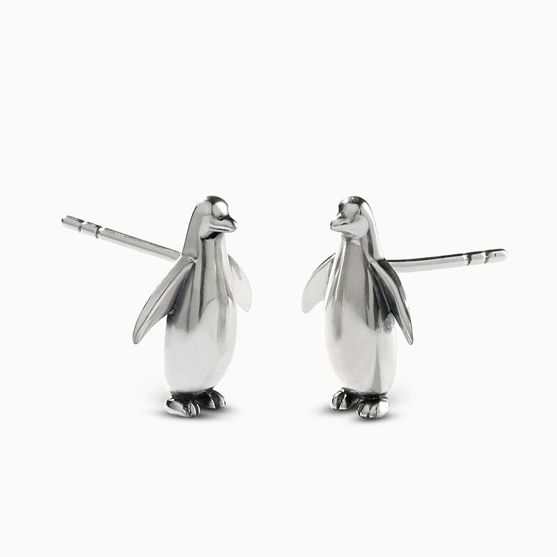 Jeulia Brincos de pinguim de prata esterlina