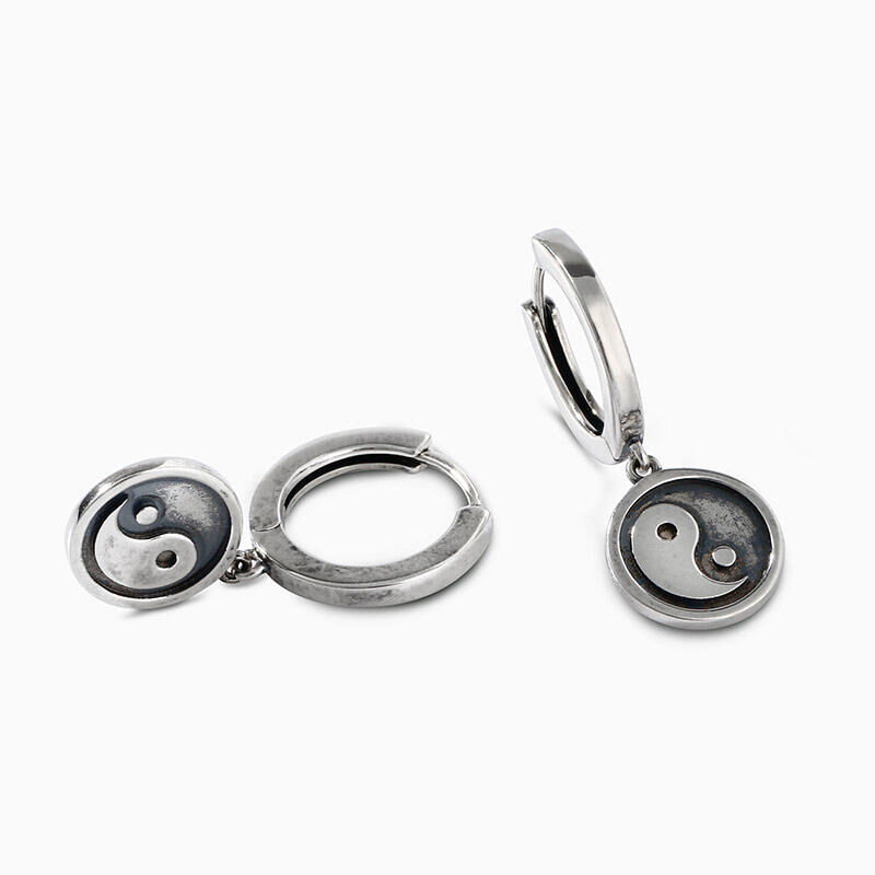 Jeulia "Yin to My Yang" Sterling Silver Earrings