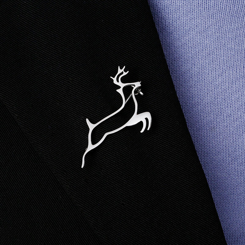 Jeulia Broche de plata esterlina con diseño de ciervo para mujer