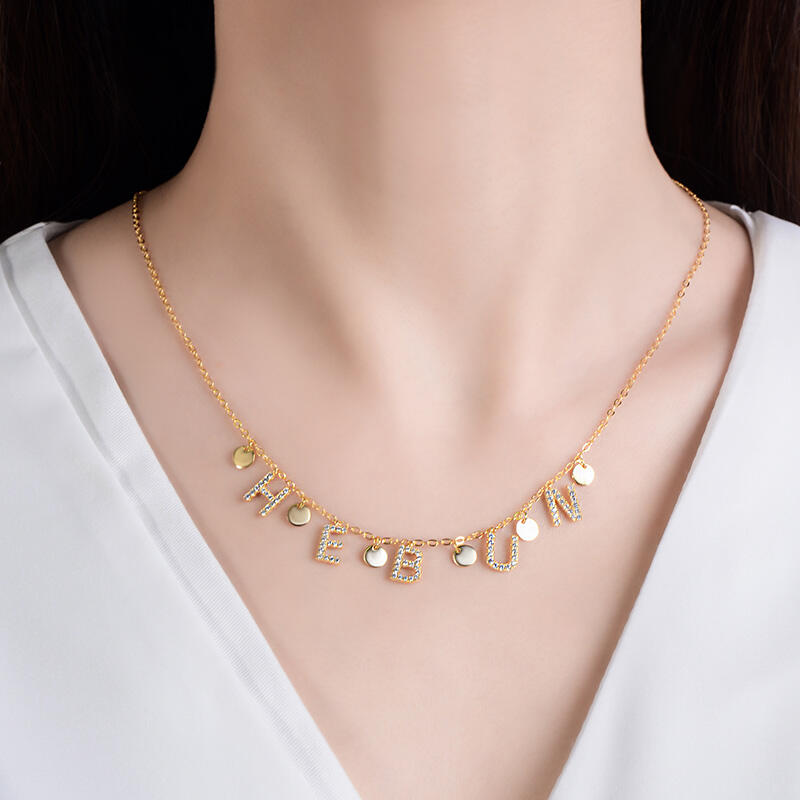 Jeulia Disc Sterling Silver Name Personalized Necklace