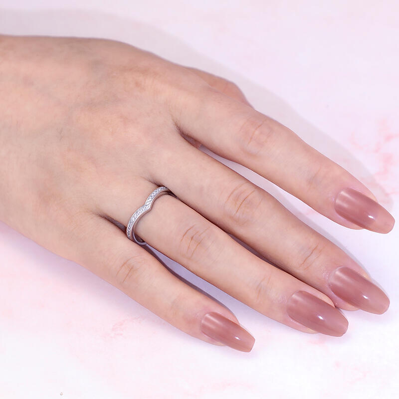 Jeulia "Everlasting Us" Sterling Silver Women's Band