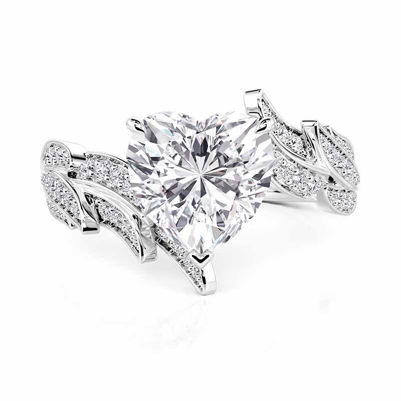Jeulia Wing Bypass Design Heart Promise Ring