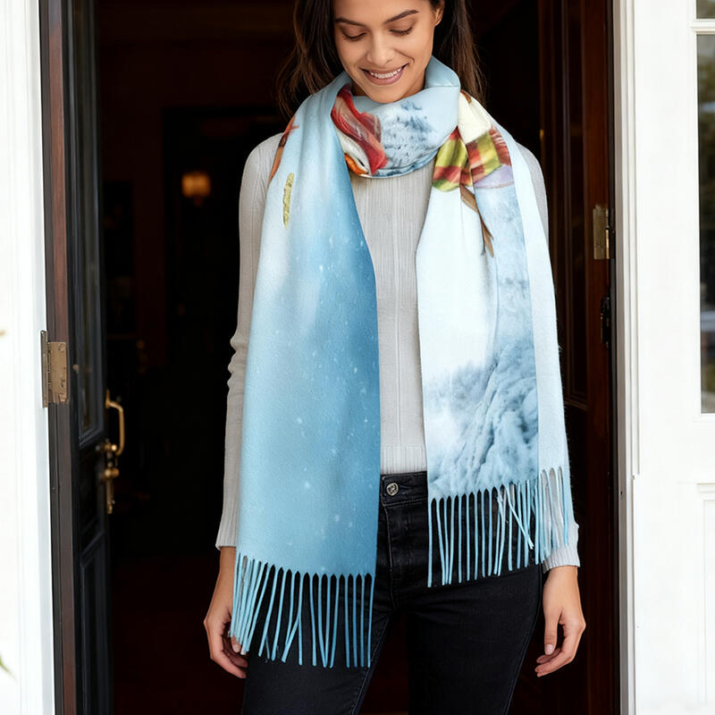 Écharpe personnalisée avec nom d'enfant écharpe mignonne avec bonhomme de neige cadeau de Noël pour la famille