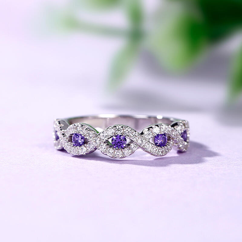 Jeulia Twist Sterling Silver Women's Band