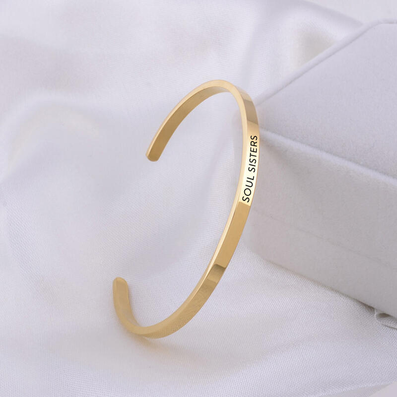 "Les Meilleurs Souvenirs" Bracelet Jonc Prénom Ouvert Personnalisé