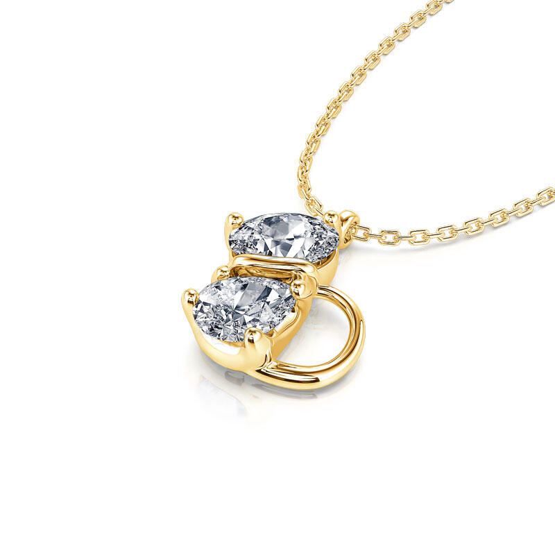 Jeulia "Magic Cat" Pear Cut Cat Sterling Silver Necklace