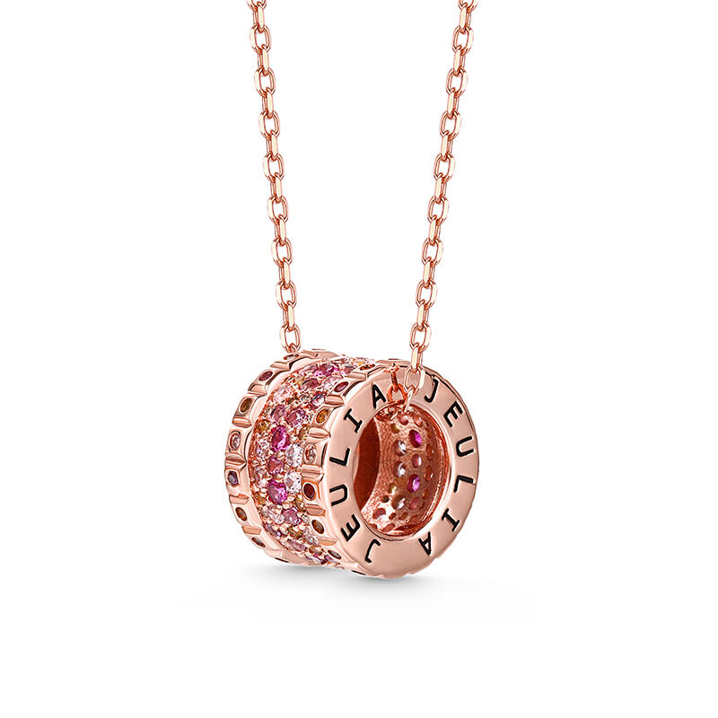 Jeulia Collar de plata de ley brillante con piedras multicolor