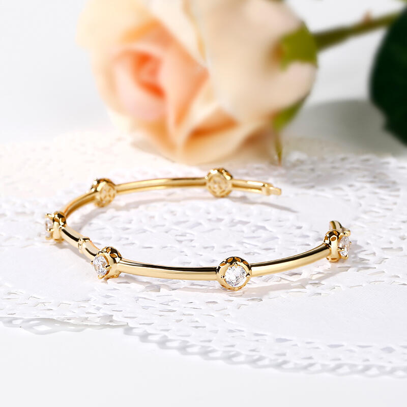 Jeulia スターリングシルバー ソリティア バングル