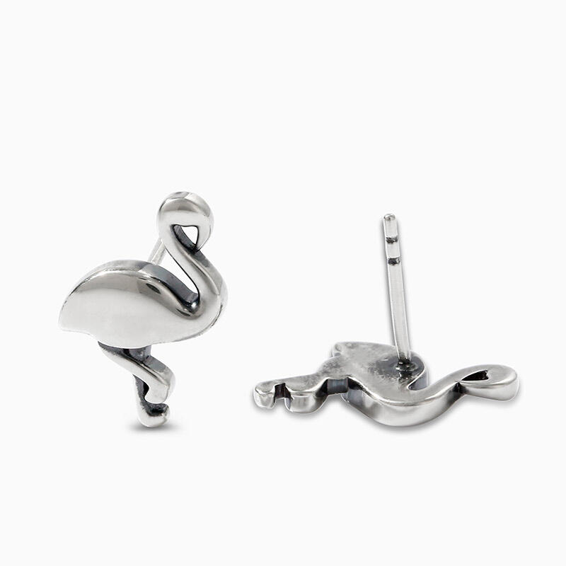 Jeulia "Tropical Flamingo" Sterling Silver Earrings
