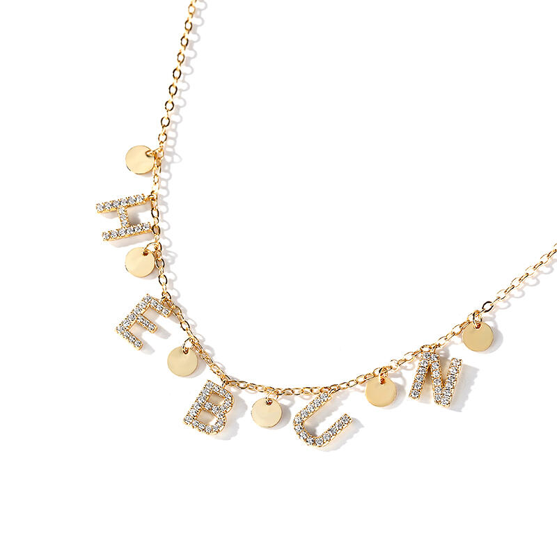 Jeulia Disc Sterling Silver Name Personalized Necklace