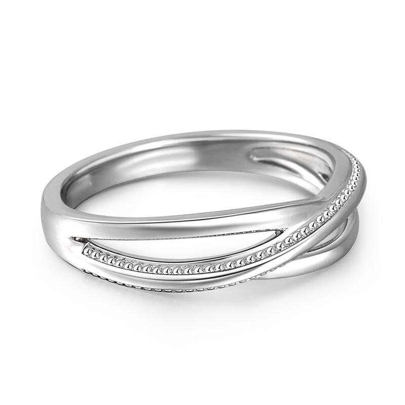 Jeulia クロス デザイン シルバー メンズ リング