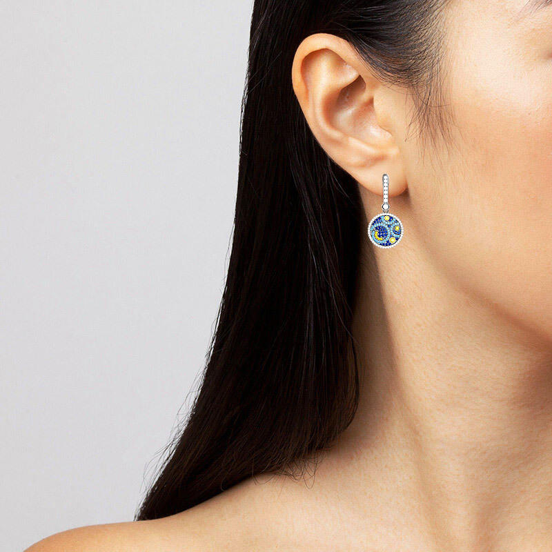 "Reine Nacht" Rundschliff-Ohrpendel