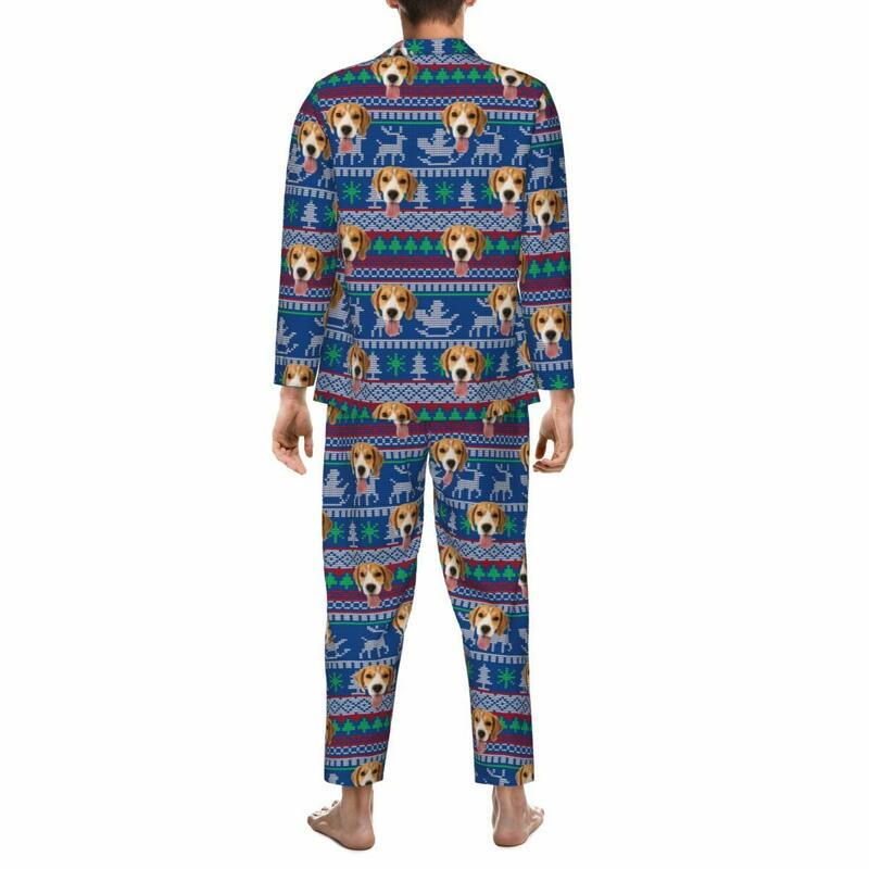 Pigiama personalizzato Foto personalizzata Babbo Natale Renna Modello Design Regalo di Natale per Lui
