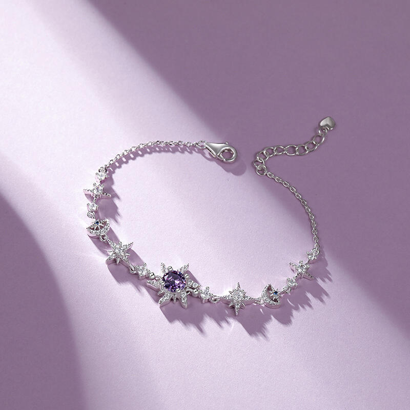 Jeulia Bracelet "Infinite Glow" Soleil  Lune et Étoiles en Argent Sterling