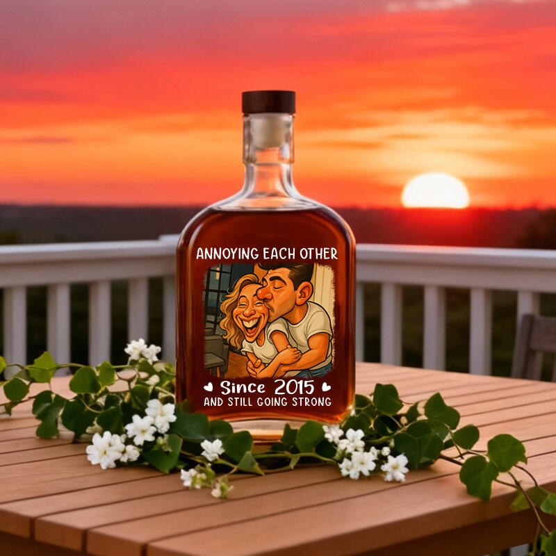 Personalized Picture Whiskey Bottle Unique Gift for Valentine's Day