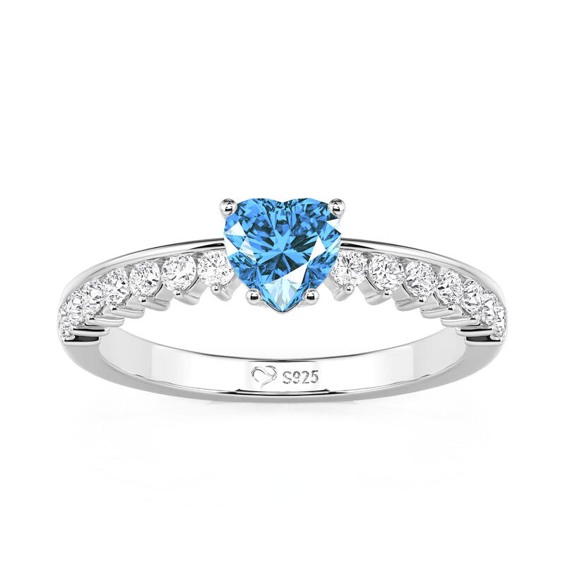 Jeulia Minimalist Double Row Heart Promise Ring