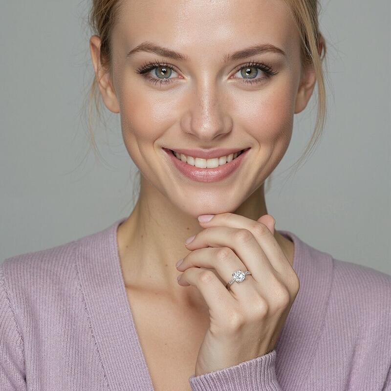 "This Magic Moment" 1.5ct Round Cut Side Stone Engagement Ring