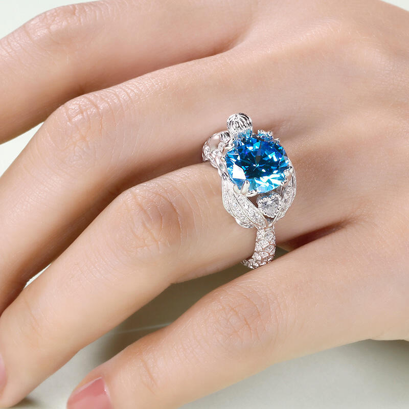 Jeulia "Goddess of the Sea" Sterling Silver Mermaid Ring