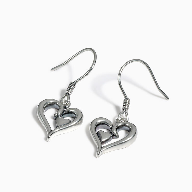 Jeulia "Joy of My Heart" Sterling Silver Earrings
