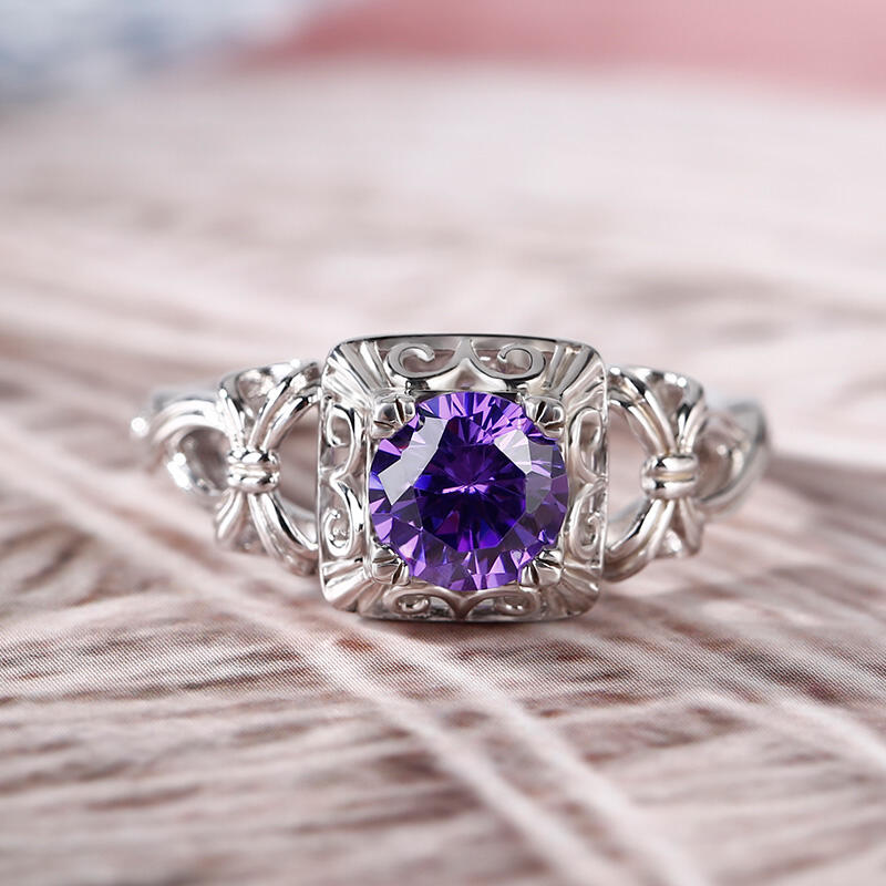 Jeulia Anillo Con Lazao De Talla Redonda En Plata De Ley