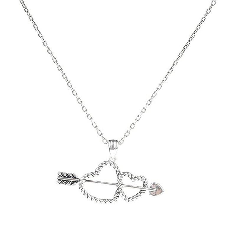 Jeulia Arrow and Heart Necklace