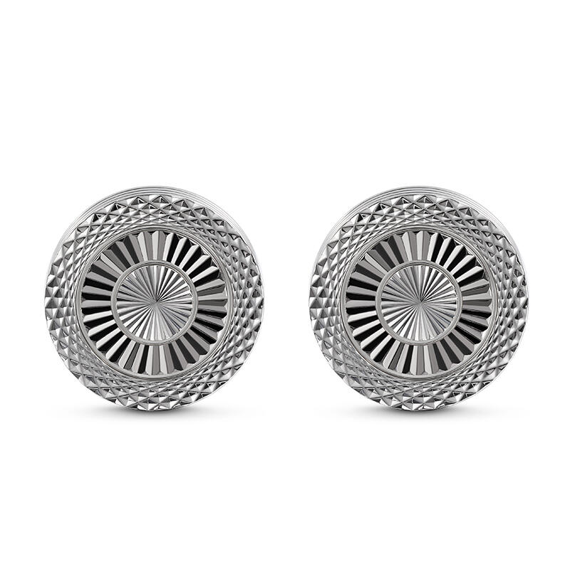 Jeulia Abotoaduras de cobre redondas simples para homens