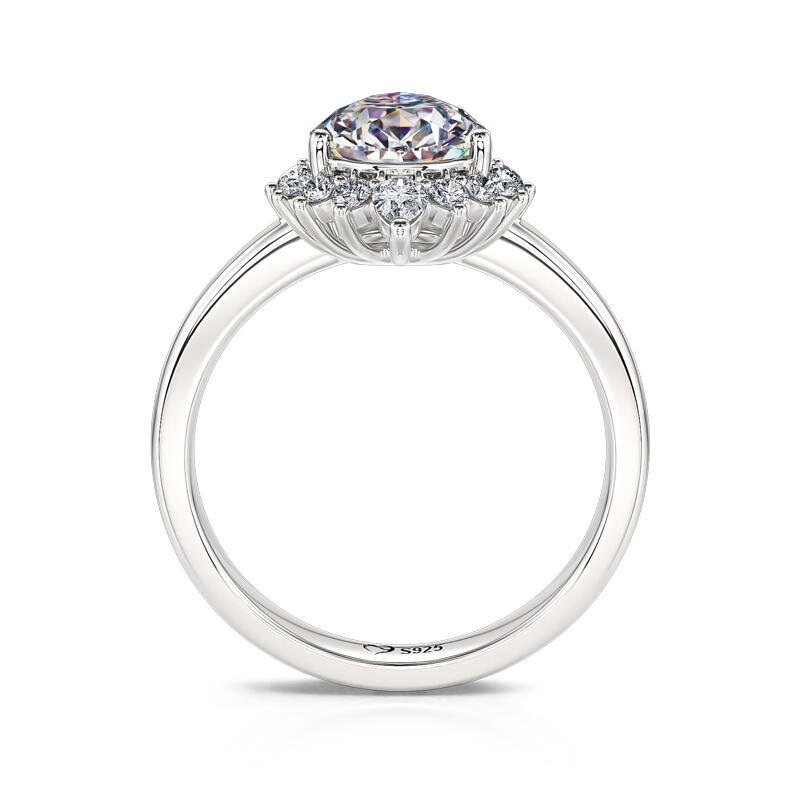 Jeulia Pear Cut Sterling Silver Ring