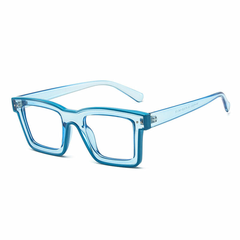 Bronte Square Blue Clear Glasses