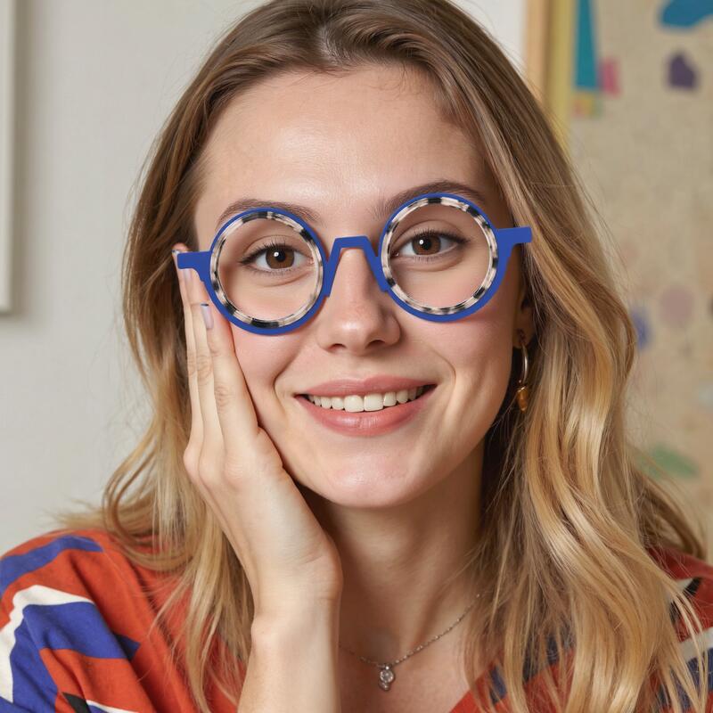 Lunettes de Vue Careg Ronde Bleu