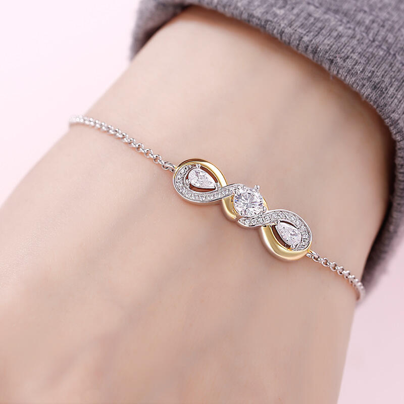 Jeulia Two Tone Twist Sterling Silver armband