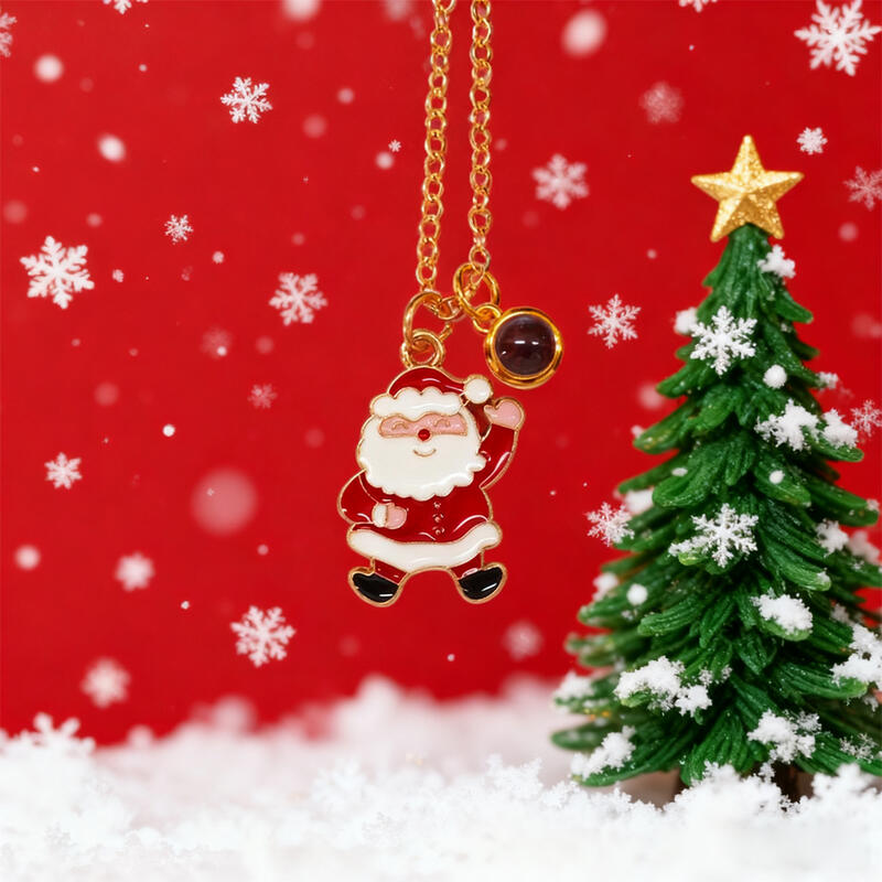 Personalisierte Weihnachtsmann-Projektionshalskette als Geschenk für Ihre Freundin