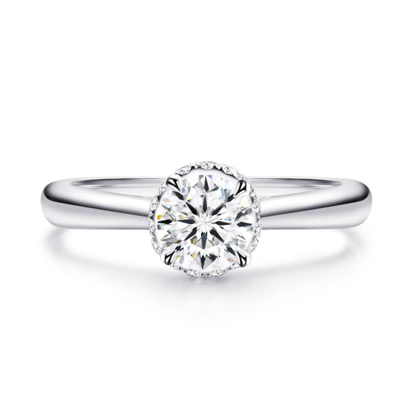 Jeulia Solitaire Round Cut Sterling Silver Ring