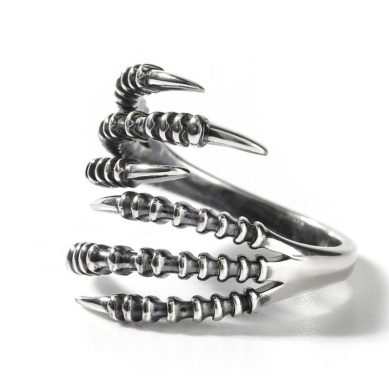 Jeulia "Sharp Claw" Sterling Silver Men's Ring