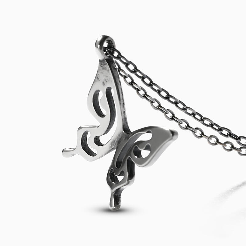 Jeulia Collar de mariposa hermosa de plata para mujer