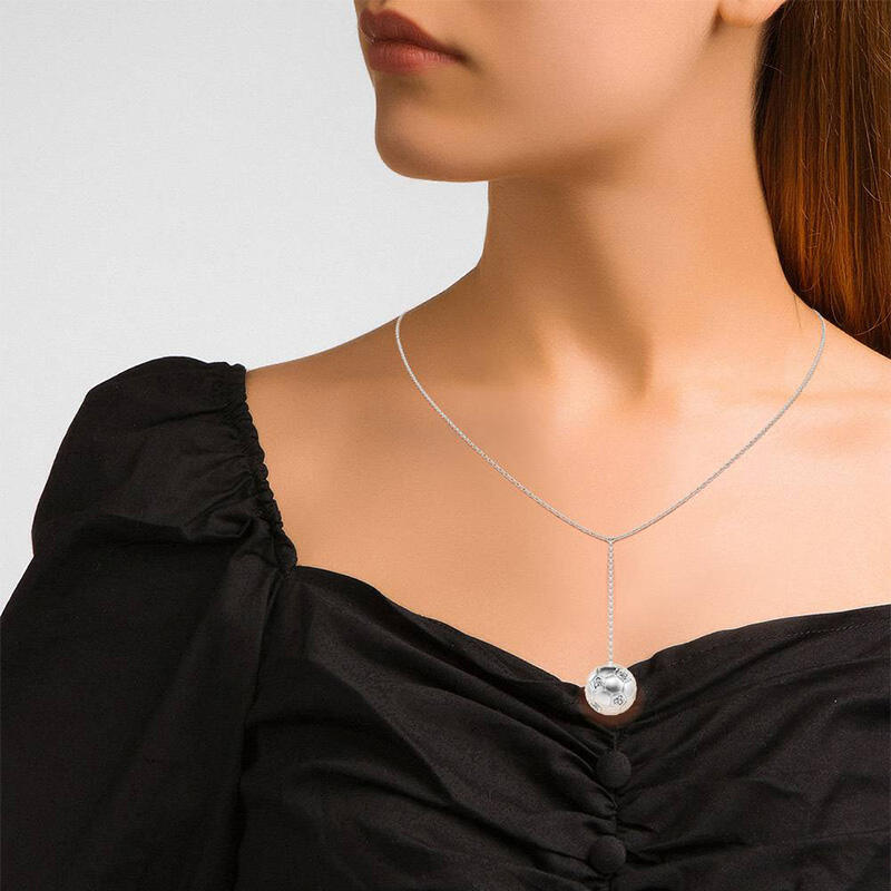 Jeulia "I Love Football" Sterling Silver Necklace