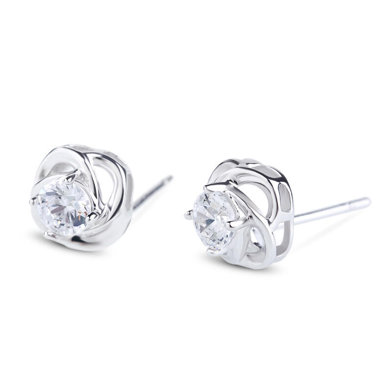 Jeulia Clous D'Oreilles Fleur Classiques en Argent Sterling