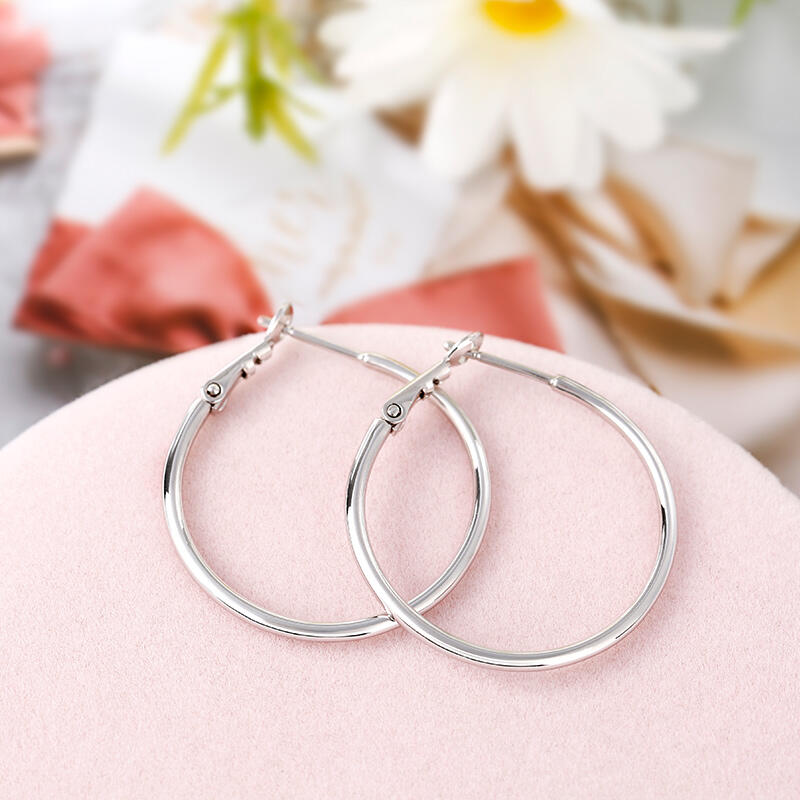 Jeulia Classic Sterling Silver Hoop Earrings