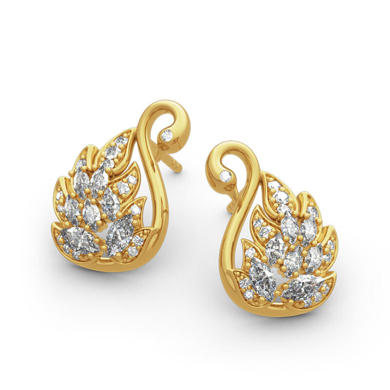 Jeulia Aretes de plata de ley con diseño de cisne