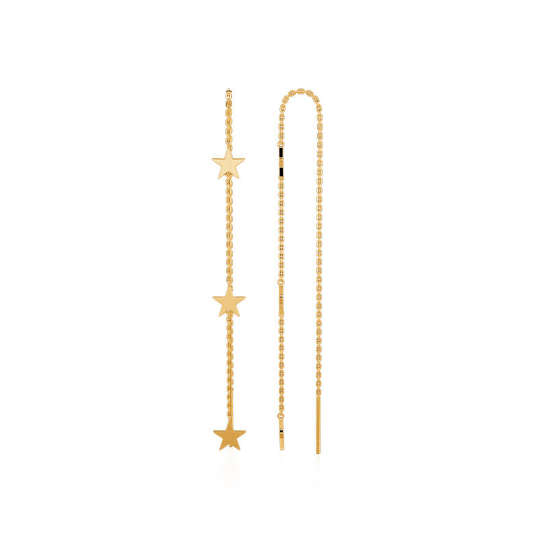 Jeulia "Dreamy Star" Sterling Silver Threader Earrings