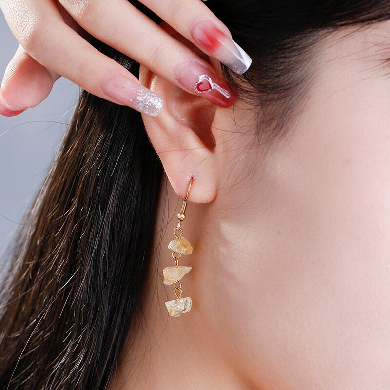 Jeulia "Promotion of Happiness" Natural Citrine Drop Earrings