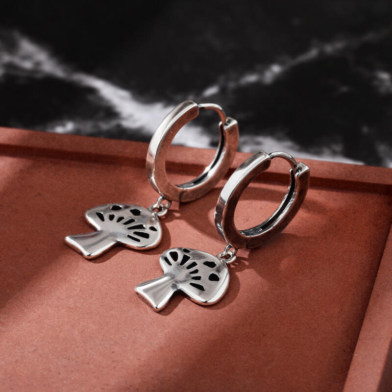 Jeulia "Mushroom" Sterling Silver Earrings