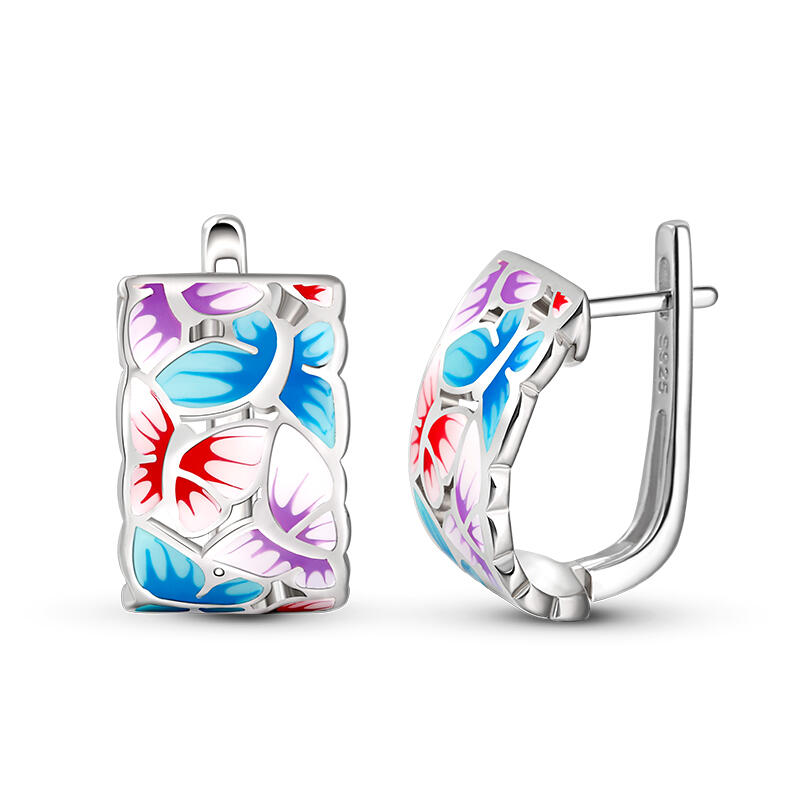 Jeulia Brincos de prata esmaltados