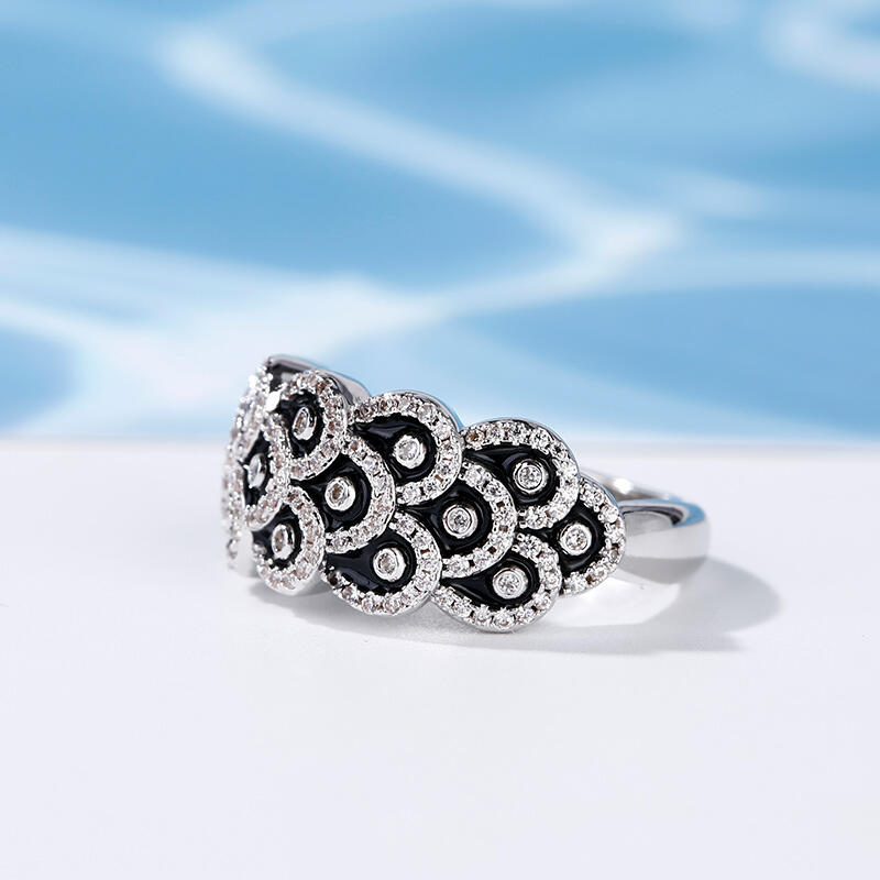 Jeulia Japanese Koinobori Inspired Sterling Silver Ring